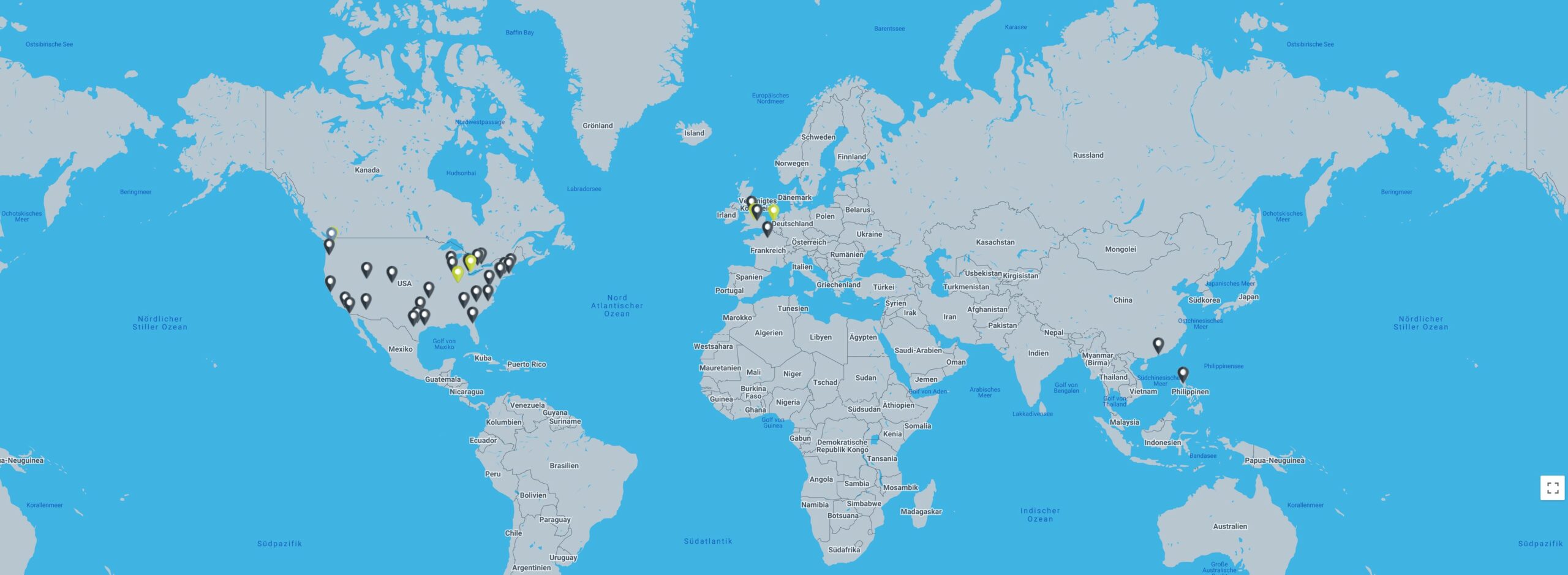 BDA Karte Standorte weltweit