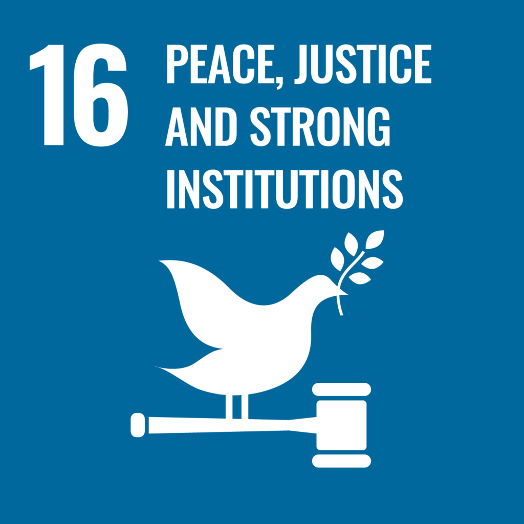 Grafik 16 UN SDGs Peace, Justice and Strong Institutions